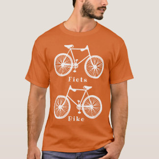 Nederländska Bike Bicycle Fiets orange white shirt T