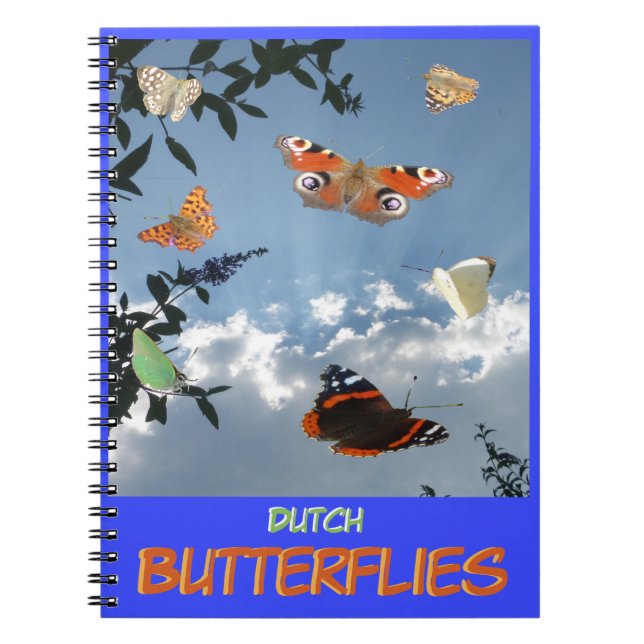 Nederländska Butterflies Cust. Textanteckningsbok Anteckningsbok (Framsidan)