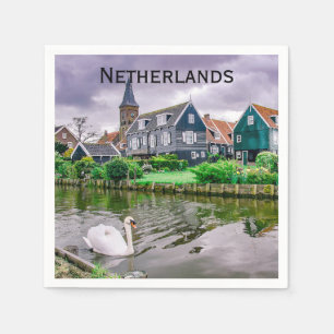 Nederländska byn Marken i Nederländerna Pappersservett