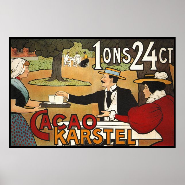 Nederländska Cacao Ad 1897 Poster (Framsidan)