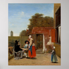 Nederländska Courtyard - Pieter de Hooch Fine Art  Poster