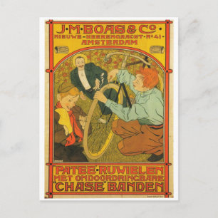 Nederländska cykelreparationsannonsen 1897 vykort