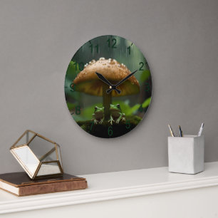 Nederländska dagsläggning: Frogs Shelunder Mushroo Stor Klocka