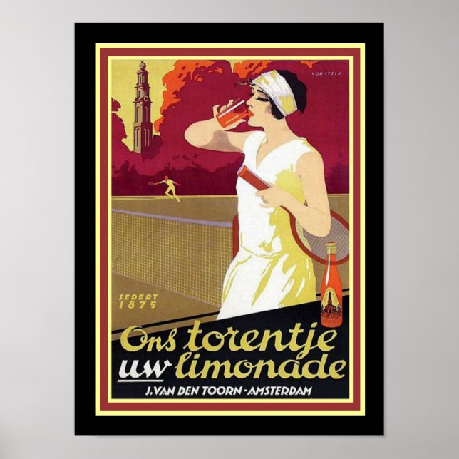 Nederländska Deco Lemonade Ad Poster 12 x 16 (Framsidan)