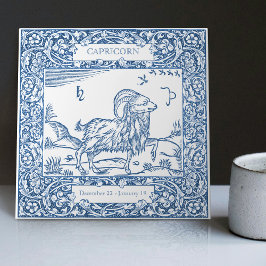 Nederländska Delft Blue Capricorn Vintage Zodiac-t Kakelplatta