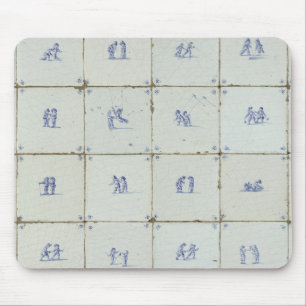 Nederländska Delft Blue Tiles Musmatta