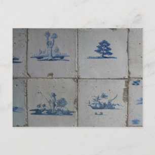 Nederländska Delft Blue Tiles PostCard Vykort