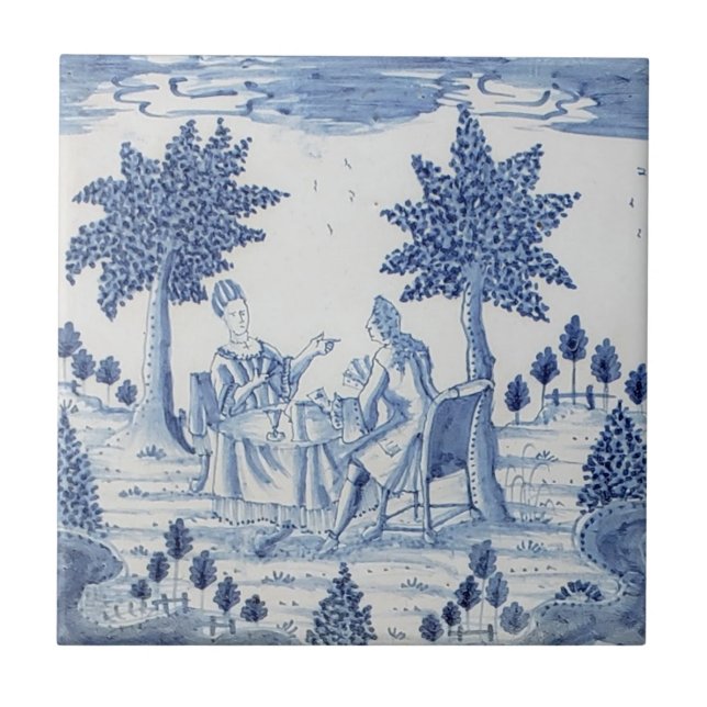 Nederländska Delft Blue & White-26 Kakelplatta (Framsidan)