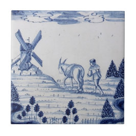 Nederländska Delft Tile Antique Reproduction-22 Kakelplatta