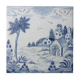 Nederländska Delft Tile Antique Reproduction-24 Kakelplatta