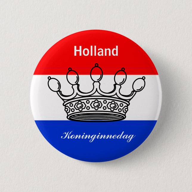Nederländska drottningens dag (Koninginnedag) Knapp (Framsida)