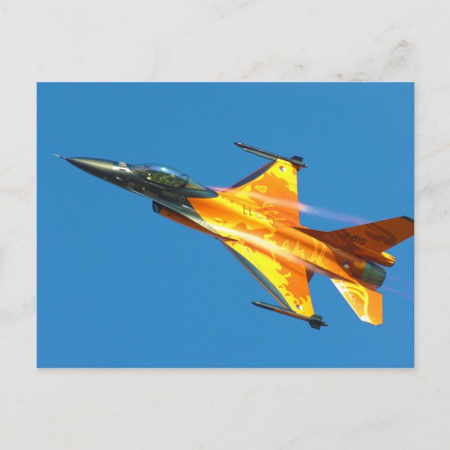 Nederländska F-16-flygplan mot Falcon Jet Vykort (Framsida)