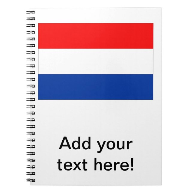 Nederländska Flagga Anteckningsbok Med Spiral (Framsidan)