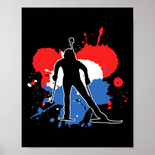 Nederländska Flagga Biathlonist - nederländska Bia Poster