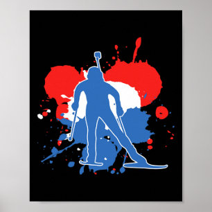Nederländska Flagga Biathlonist - nederländska Bia Poster