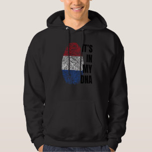 Nederländska Flagga Dna Fingerprint Holland Oranje Hoodie