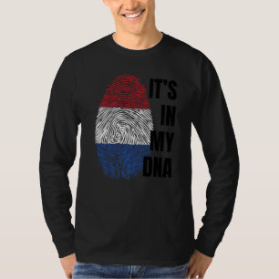 Nederländska Flagga Dna Fingerprint Holland Oranje T Shirt