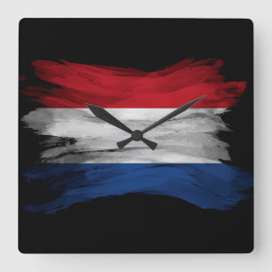 Nederländska flagga, flagga fyrkantig klocka