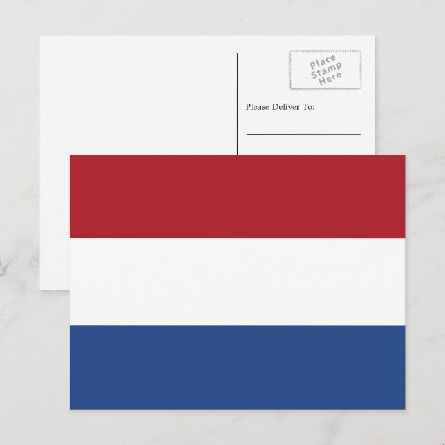 Nederländska Flagga, Flagga Nederländerna Vykort (Fram/baksida)