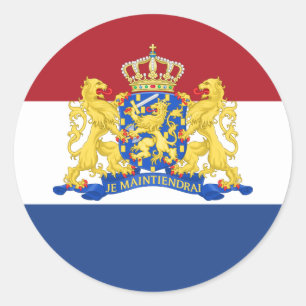 Nederländska Flagga & Jacka av Arm, Flagga Nederlä Runt Klistermärke