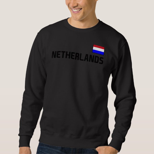 Nederländska Flagga Nederland Pride Nederland Inte Lång Ärmad Tröja (Framsida)
