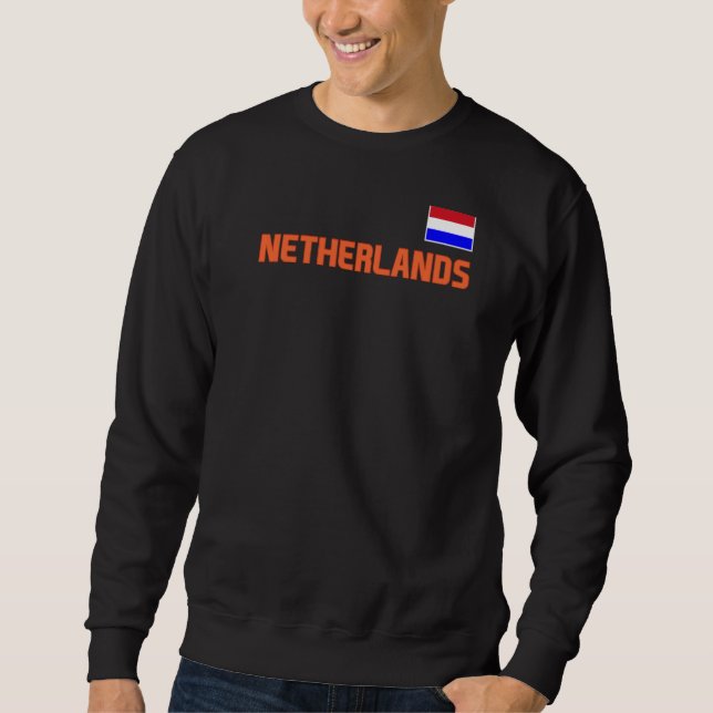 Nederländska Flagga Nederland Pride Nederland Inte Lång Ärmad Tröja (Framsida)