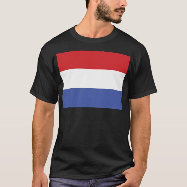 Nederländska Flagga. Nederländerna. Holland. T Shirt (Framsida)
