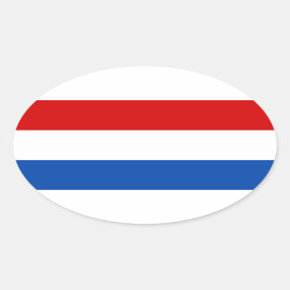 Nederländska Flagga Ovalt Klistermärke