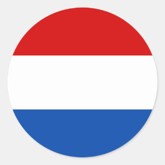 Nederländska Flagga Runt Klistermärke