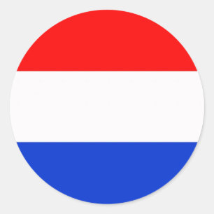 Nederländska Flagga Runt Klistermärke