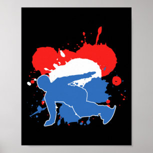 Nederländska Flagga Snowboarder Poster