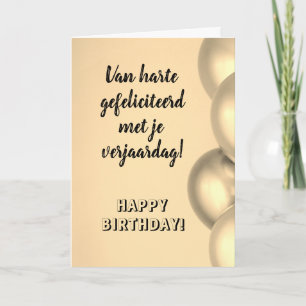 Nederländska födelsedagen Gefeliciteerd met je ver Kort