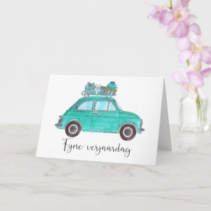 Nederländska födelsedagen Retro Fiat 500 Kort