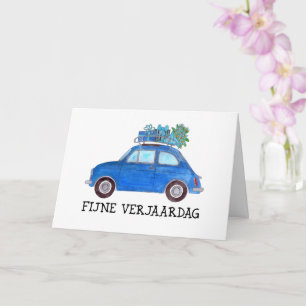 Nederländska födelsedagen Retro Fiat 500 Kort