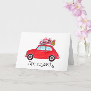 Nederländska födelsedagen Retro Fiat 500 Kort