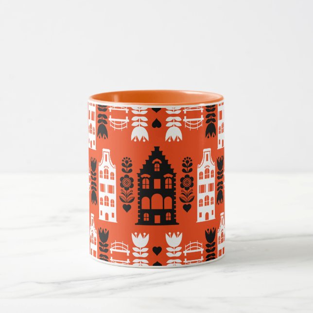 Nederländska folkkonsten Print Mugg (Center)