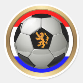 Nederländska fotbollsbussar med nederländsk Lejon Runt Klistermärke