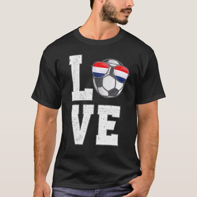 Nederländska fotbollsförbundet Kärlek Nederländska T Shirt (Framsida)