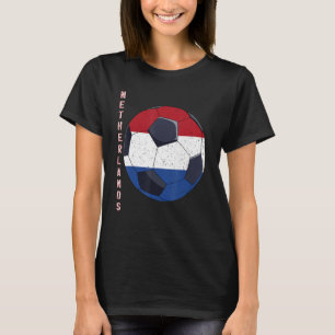 Nederländska fotbollsmatchen Soccer Ball Dutch Fla T Shirt