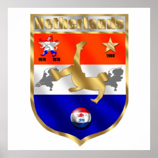 Nederländska fotbollsspelare voetbal sheild emblem poster