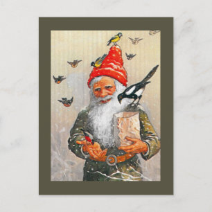 Nederländska Gnome Matar fåglar Vykort