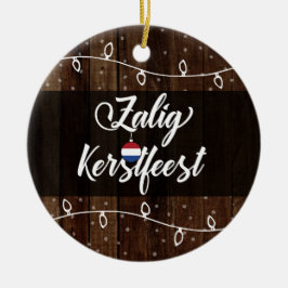 Nederländska God jul, Zalig Kerstfeest Rustic Julgransprydnad Keramik