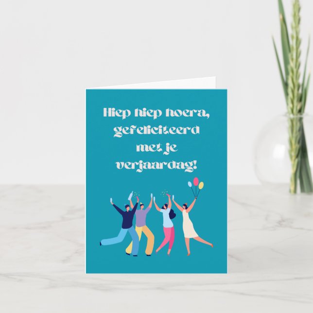 Nederländska Grattis på födelsedagen Kort (Framsida)