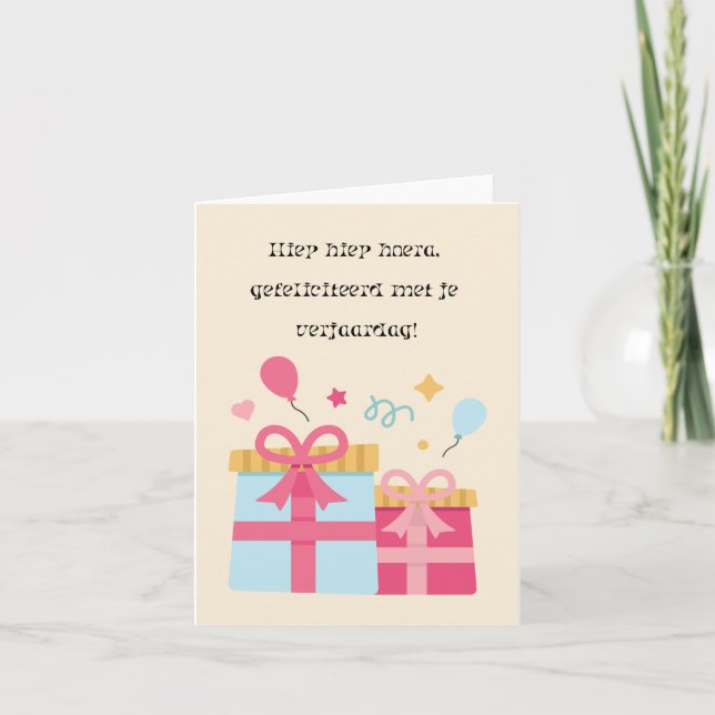 Nederländska Grattis på födelsedagen Kort (Framsida)