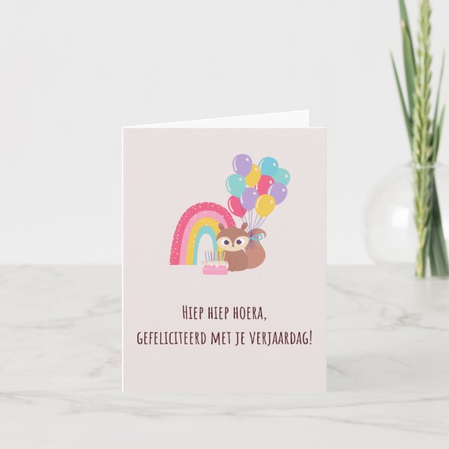 Nederländska Grattis på födelsedagen Kort (Framsida)