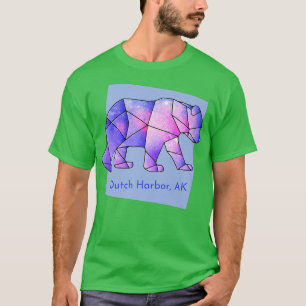 Nederländska Harbour AK Galaxy Bear Abstrakt Geome T Shirt
