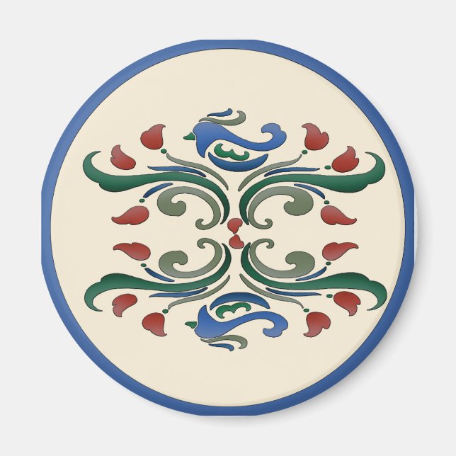 Nederländska Hex Sign Birds Magnet (Framsidan)