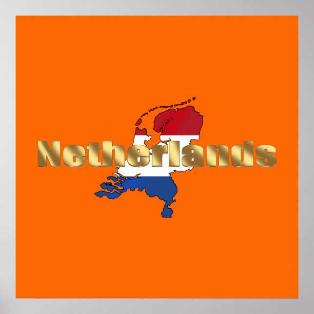 Nederländska (Holland) logaritmer för flagga Poster (Framsidan)