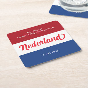 Nederländska Independence day Nederländska Flagga Underlägg Papper Kvadrat