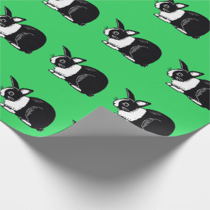 Nederländska kaniner Mönster Grönt Wrapping Pap Presentpapper